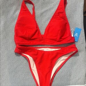 Cupshe Vibrant Red Bikini Set